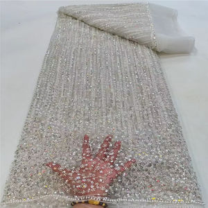 Robe <span class=keywords><strong>de</strong></span> mariée en maille tricotée brodée violette pour filles, série maille, tissu 100% polyester, printemps été, moderne, rayée, perles, tube, paillettes - Product Image 1