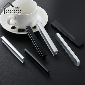 Maniglia Dritta Moderna Minimalista in Lega di Alluminio Nero e Bianco, Finitura Opaca Elettroplaccata per Armadi e Mobili <span class=keywords><strong>TV</strong></span> - Product Image 2