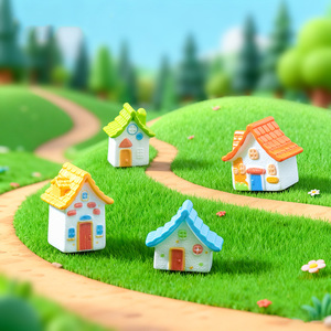 Figuras de Casas en Miniatura de Resina Coloridas y Adorables, Decoración de Micropaisajes para Jardín de Hadas, Casa de Muñecas, Bonsái y Manualidades - Product Image 2