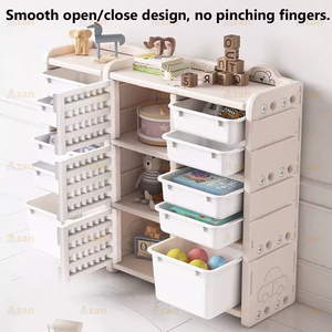 Étagère de rangement pour jouets de camion et d'autobus pour enfants, organisateur de vêtements multicouche en plastique pour bébés, commode et <span class=keywords><strong>armoire</strong></span> pour enfants - Product Image 5