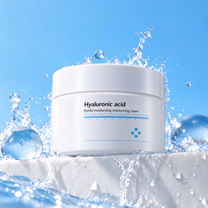 Crème hydratante pour le visage au squalane avec acide hyaluronique multi-sources et lysat de ferment de lactobacillus pour peaux sèches et rugueuses - Product Image 1
