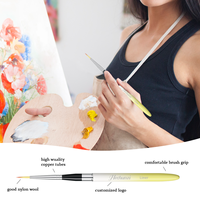 Pinceaux de voyage professionnels pour aquarelle, 7 pièces, dégradé jaune-blanc, manche métallique détachable, vente en gros d'usine