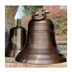 Nouveaux produits design cloche <span class=keywords><strong>en</strong></span> bronze suspendue striée <span class=keywords><strong>en</strong></span> laiton de 18 pouces de diamètre à vendre - Product Image 4