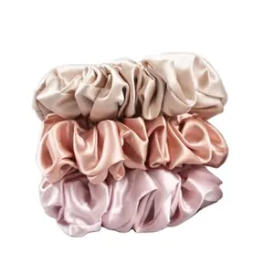 100% Mulberry Silk Scrunchies On Sale Eco-Friendly Scrunchies Elastic Hair Bands Hair Accessories Women