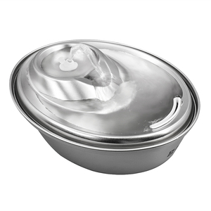 Fontaine à eau pour animaux de compagnie, v, en acier inoxydable, pour chats et chiens, filtre à eau, vente en gros - Product Image 1