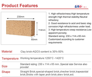 Nhà Máy Giá 230Mm X 114Mm X 65Mm Chống Cháy Sk34 Chịu Lửa Chamotte Lửa Đất Sét Gạch Cho Lò - Product Image 4