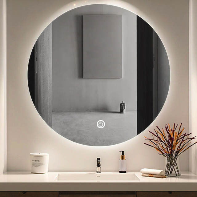 European Hot Sales Led Mirror Touch Screen Control Round Smart Bathroom Mirror