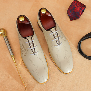 Chaussures Homme Rétro Décontractées en Cuir Véritable Sculpté, Respirantes, Légères et Antidérapantes, Style Commercial Vintage, Vente en Gros - Product Image 3