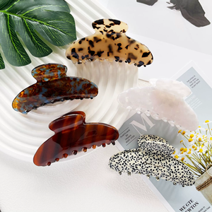 Pinces à cheveux en acétate de cellulose Écaille de tortue en marbre Jumbo de 10cm <span class=keywords><strong>extra</strong></span> large personnalisées pour femmes cheveux longs - Product Image 2