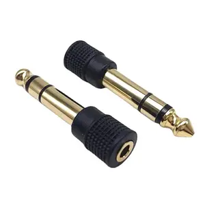 Copper 6.5mm Microphone Jack 3.5mm Adapter Female Adaptor 1/8 to 1/4 Male Plug Stereo Gold Plated Microphone Connector