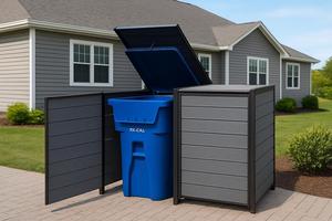 Poubelle en métal durable et écologique, résistante aux intempéries, petite, pour l'extérieur, facile à assembler - Product Image 3