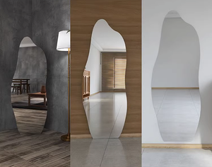 <span class=keywords><strong>Specchio</strong></span> da Parete Personalizzato a Tutta Altezza, Lungo, <span class=keywords><strong>Asimmetrico</strong></span>, per Camera da Letto, Senza Cornice, Irregolare - Product Image 2