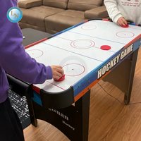 Table de jeu de hockey sur air portable en bois pour divertissement familial et de fête