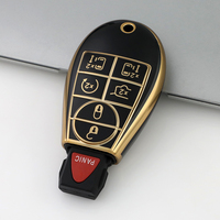 Étui de protection souple en TPU de qualité supérieure pour clé de voiture Jeep Dodge Journey RAM Chrysler 300 avec porte-clés et accessoires d'usine