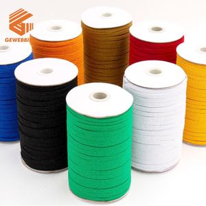 Élastique plat tissé haute élasticité, noir/blanc/multicolore, 10 mm, fourni par l'usine, ruban élastique tricoté, corde élastique - Product Image 3