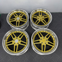 Jantes Mforged Gold Deep Dish à cinq branches multi-pièces, ajustement personnalisé, programme de vente en gros OEM ODM pour les marques de pièces détachées