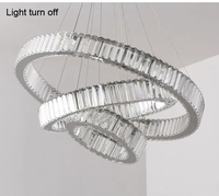 Lustres suspendus modernes en cristal, anneaux ronds LED, pour la maison, la villa, les escaliers, les hôtels et les projets de hall d'entrée