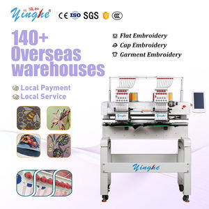 Máquina de Bordar Computarizada de <span class=keywords><strong>2</strong></span> Cabezales y 9/12/15 Agujas de Yinghe, <span class=keywords><strong>Precio</strong></span> de Fábrica en Almacén en el Extranjero, para Uso Doméstico, Gorras, Camisetas - Product Image 1