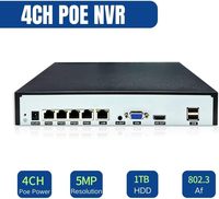 Système de caméra de sécurité sous-marine H.265 5MP POE avec disque dur de 1 To préinstallé, vision nocturne HD, accès à distance facile