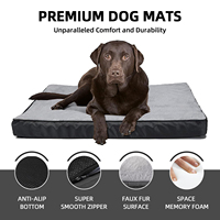 Lit orthopédique de luxe pour chien en mousse à mémoire de forme, motif uni, housse imperméable amovible et lavable, pour toutes les saisons – Vente chaude