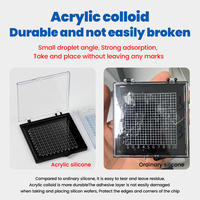 55x55x10mm ESD Self Adsorption Mesh Box Anti Static ABS Consumer Electronics Semiconductor Chip Storage Box Sample Display