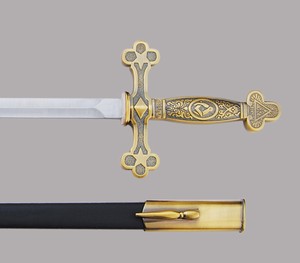 Chevalier de temple médiéval historique crisader, décoration de cadeau, épée de Cosplay - Product Image 3