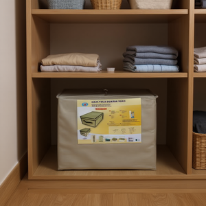 Caja de almacenamiento de tela no tejida Mnj de 60x45x30 cm con tapa para organizar ropa y suministros - Product Image 2