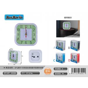 Moderno-antico quadrato digitale sveglia con retroilluminazione luminosa seconda funzione di salto calendario al quarzo-a batteria - Product Image 1