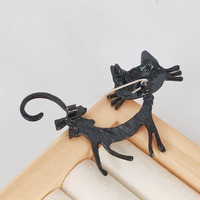 Broche pour femme en alliage plaqué, motif chat goutte d'huile, émail coloré, style européen-américain, pour costume, à boucle, élégante