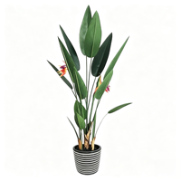 Arbre artificiel de fleurs d'oiseau de paradis avec des fleurs réalistes, crée une atmosphère tropicale vivante pour les espaces commerciaux