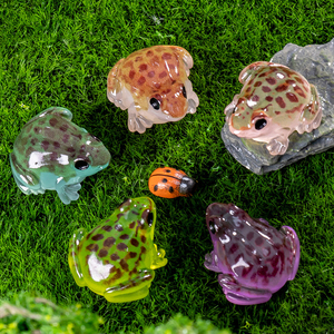 Lindas Mini Figuras de Rana de Resina, Miniaturas, Decoraciones de Paisajes, Adornos de Animales, Ranas, Adornos de Escritorio, Accesorios para Manualidades - Product Image 2