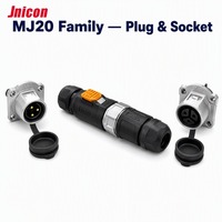 Connecteur circulaire MJ20 IP67 à verrouillage rapide, prise mâle/femelle à montage sur panneau pour système BMS de batterie au lithium de yacht marin