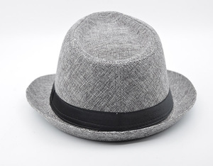 Chapeau Fedora personnalisé en lin uni pour homme, style gentleman britannique, en coton et lin, chapeau <span class=keywords><strong>haut</strong></span> <span class=keywords><strong>de</strong></span> <span class=keywords><strong>forme</strong></span> tendance - Product Image 5