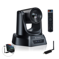 Cámara de Conferencia PTZ Inalámbrica 5.8G con IA y Seguimiento Automático, Zoom Óptico 20X, Cámara de Transmisión USB para Conferencias, Educación e Iglesias