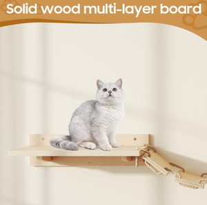 Katı ahşap Modern kedi tırmanma ahşap çatkı duvar monte kedi evi yerden tasarruf Sisal halat ahşap kedi tırmalama sütunu - Product Image 3