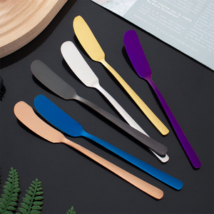 Commercio all'ingrosso della fabbrica torta di marmellata di Dessert crema di formaggio spalmatore di burro coltello argento oro acciaio inox burro coltello - Product Image 5