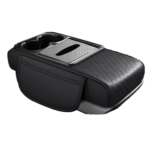 وسادة مسند ذراع السيارة الجديدة لعام 2023 للبيع بالجملة لوحدة التحكم المركزية مع حقيبة تخزين ومسند يد جلدي وعلبة مناديل - Product Image 1