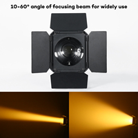 U`King 200W Lumière de scène COB Par 2-en-1 Blanc chaud et Blanc froid avec volets coupe-flux et zoom linéaire pour discothèque, fête, mariage, théâtre