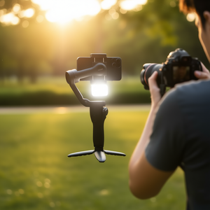 Stabilisateur de smartphone à 3 axes avec lumière d'appoint pour la prise de vue vidéo sur téléphone - Product Image 2