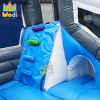 Château gonflable pour enfants avec toboggan, matériau PVC écologique, couleurs vives, design sûr, garantie de 3 ans pour une utilisation en extérieur