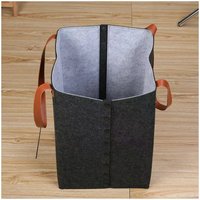 Seau de rangement pliable en feutre, taille L, avec logo personnalisé, design élégant, réutilisable, écologique, durable, imperméable, pour salle de bain et armoire