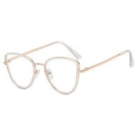 Lunettes de soleil vintage pour femmes, monture en métal, œil de chat, verres plats, nouvelles arrivées 2023, lunettes tendance pour femmes, anti-lumière bleue