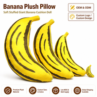Ensemble de coussins géants en peluche banane, coussin réaliste en forme de fruit rayé, OEM ODM, vente en gros personnalisée en vrac