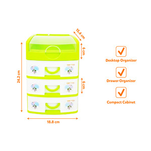 Compact 4-<b>Drawer</b> Eco-Friendly Adjustable Office & Jewelry Organizer PP <b>Plastic</b> <b>Storage</b> Cabinet for Kitchen Bathroom Living Room - Product Image 4