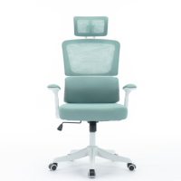 Chaise d'ordinateur minimaliste et confortable en maille verte Chaise de bureau ergonomique avec soutien lombaire