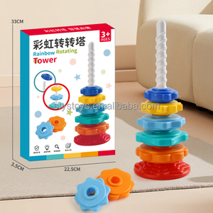 Torre arcoíris clasificación anidamiento apilamiento juguetes bebé actividad juguete conjunto sensorial juguete para niños pequeños Juguetes <span class=keywords><strong>Educativos</strong></span> - Product Image 3