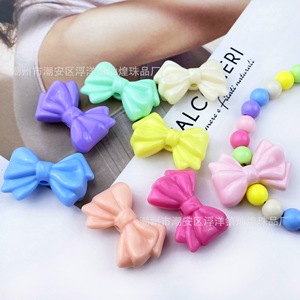 Acrylic Solid Color <b>Bow</b> Beads 21x30mm DIY Jewelry Accessories Keychain Mobile Phone Strap Spring Colors - Product Image 1