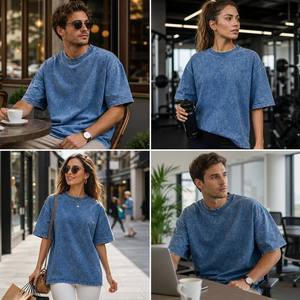 Camiseta de <span class=keywords><strong>hombre</strong></span> con estampado de banda y logo personalizado, estilo vintage lavado, corte holgado, 100% algodón de alta calidad - Product Image 6