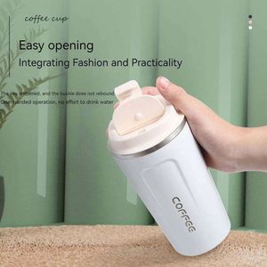 Stainless Steel Tumbler Vacuum Flask With Lid For Travel Coffee <b>Cup</b> Minimalist Design 12-24 Hours Thermal Insulation - Product Image 6