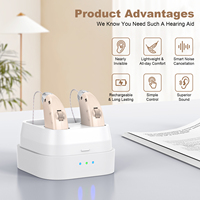 Aide auditive BTE rechargeable Bluk Buy OTC CIC Open Ear pour seniors avec étui de chargement